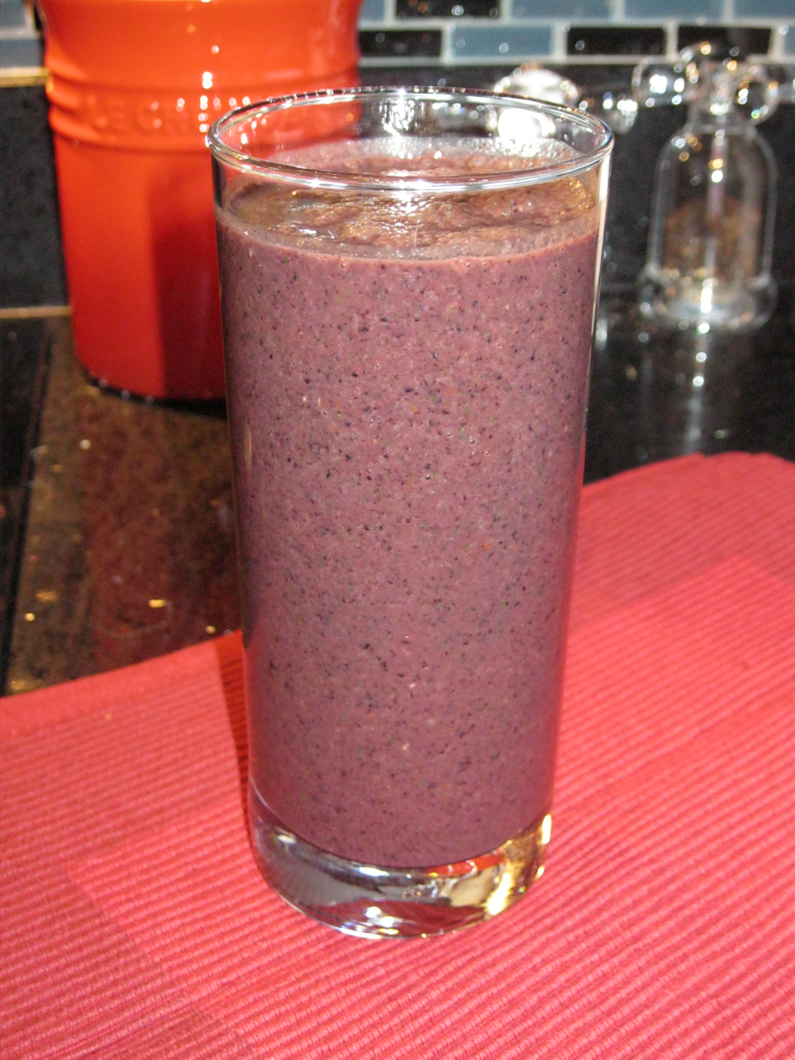 Banana Blueberry and Kale Smoothie Four Candles Kitchen